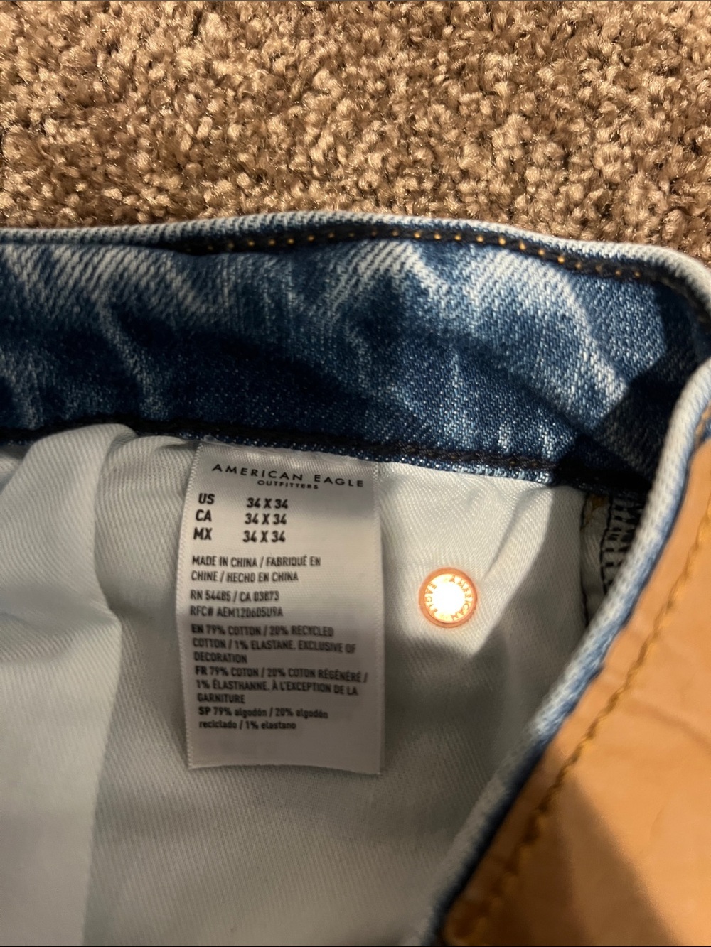 American Eagle Outfitters Distressed Straight-Leg Jeans - Light Blue - Picture 4 of 4